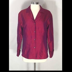 Burberry 100% Silk Button Front Vintage Tag!